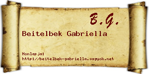 Beitelbek Gabriella névjegykártya